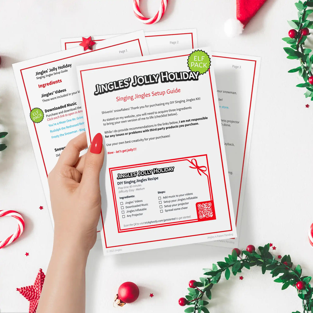 How to set up your singing snowman holiday decoration guide printout - Trick Ghastly setup guide