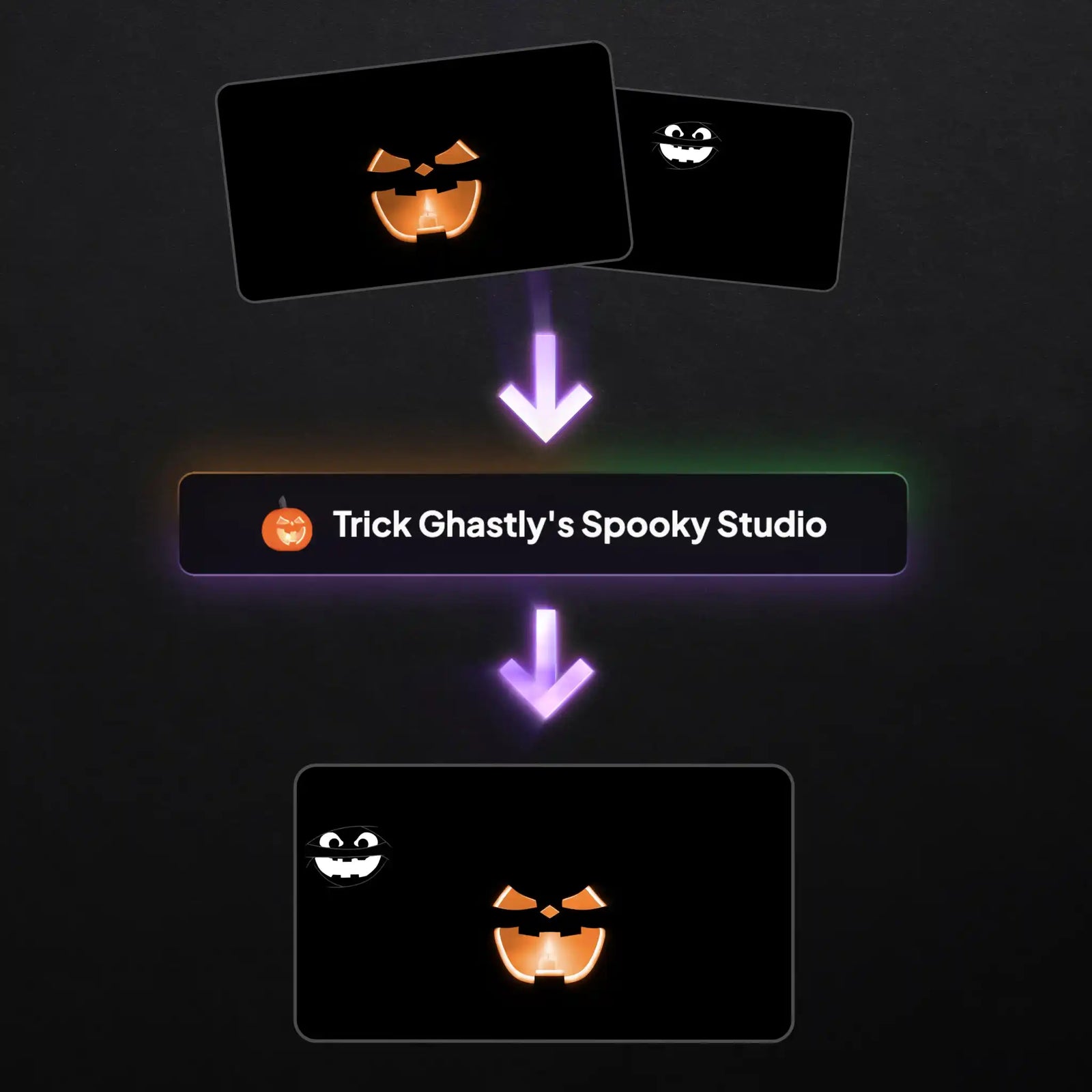 Trick and Lester videos combining in Spooky Studio into one projector-ready show
