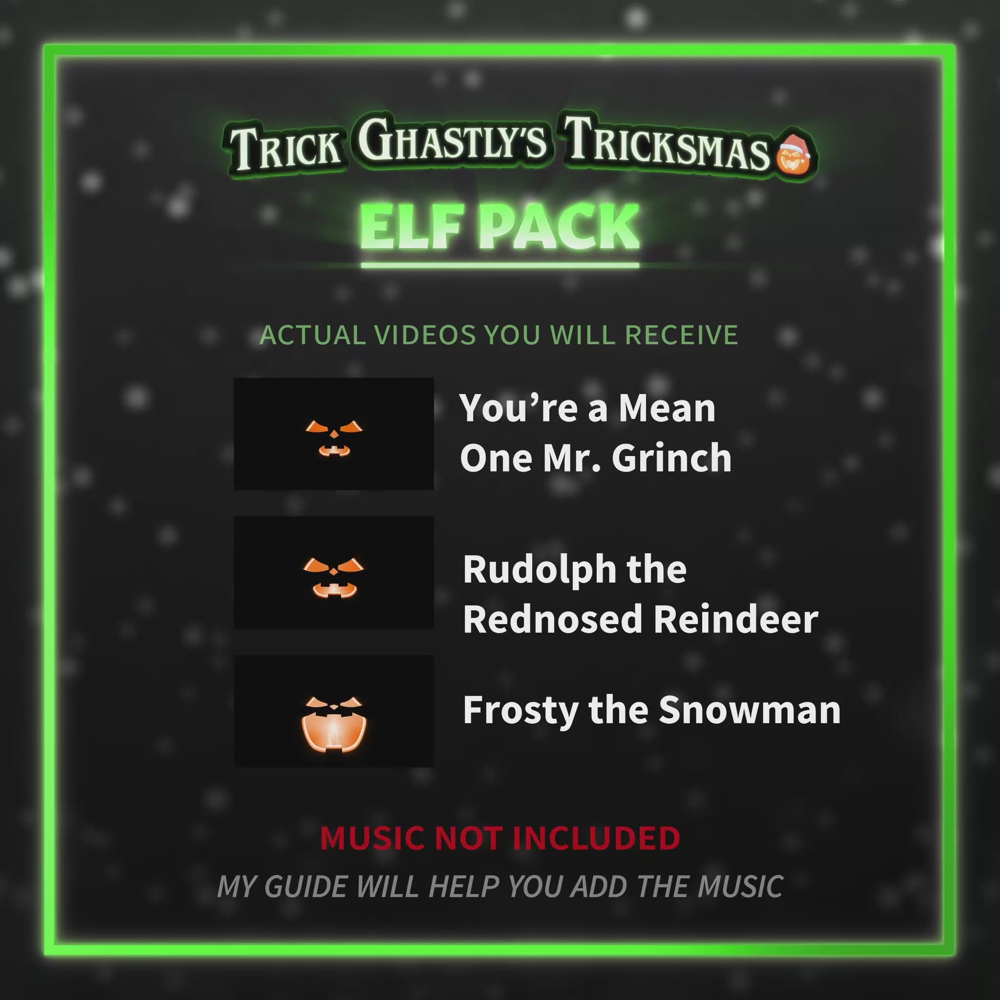 Tricksmas Elf Pack demo video — Trick Ghastly singing pumpkin Christmas performance