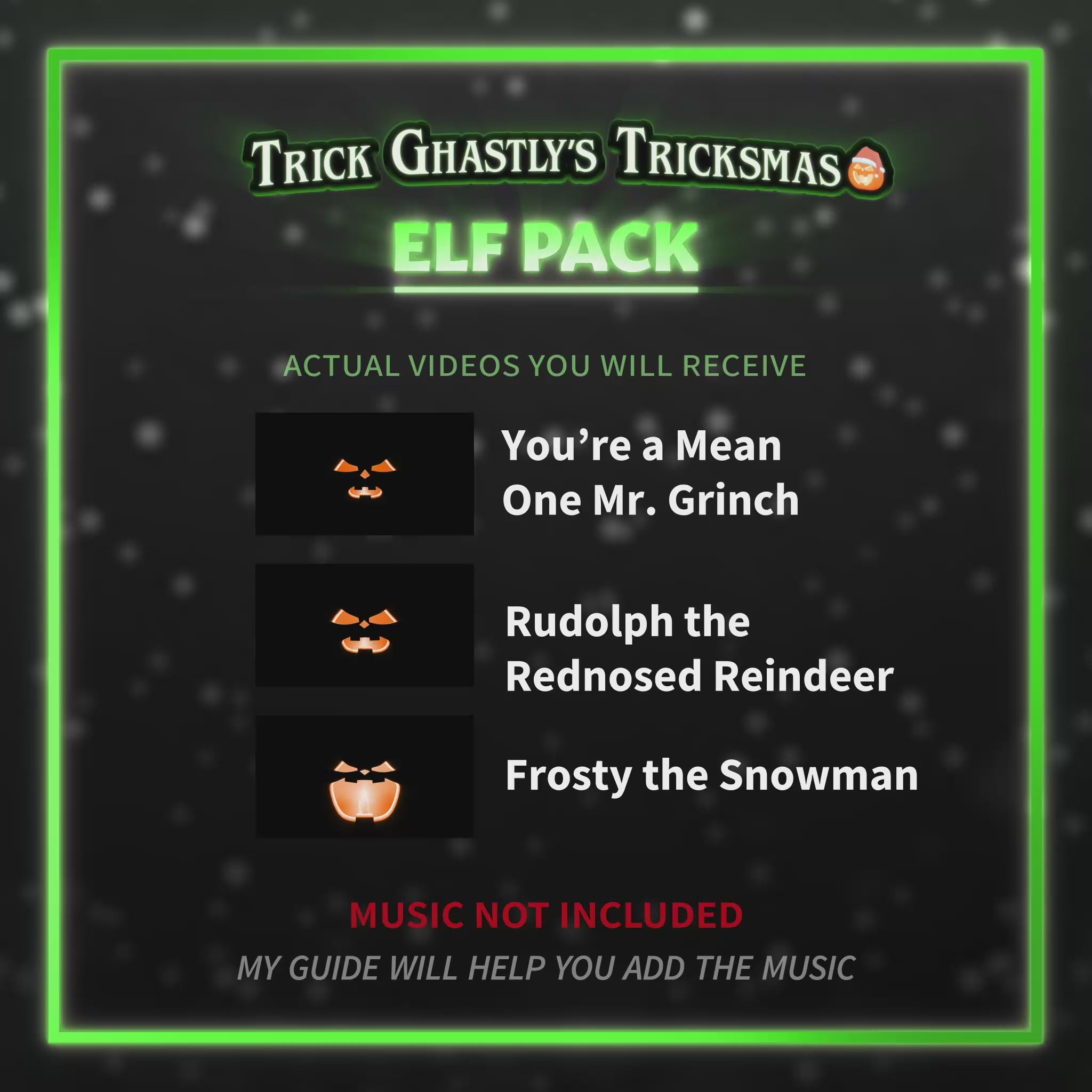 Tricksmas Elf Pack demo video — Trick Ghastly singing pumpkin Christmas performance