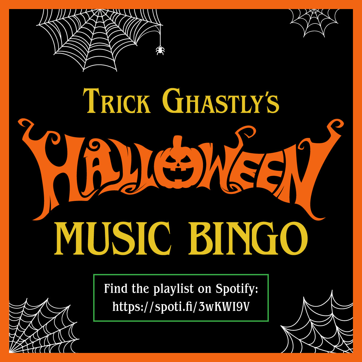 Trick Ghastly's Halloween Music Bingo